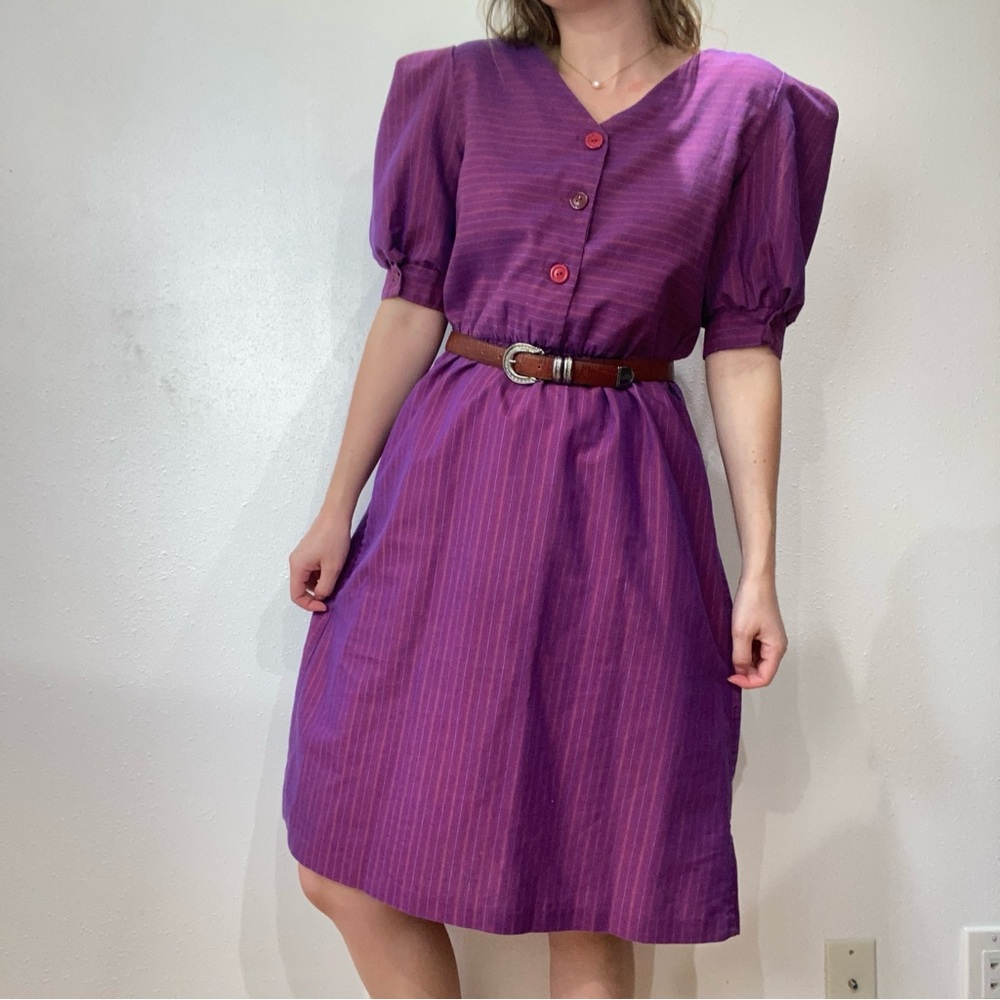 Vintage Reversible Striped Midi Dress